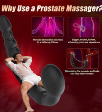 Venusfun Dual Ended Anal Hook 9 Mode Vibrating Prostate Massager Anal Beads for Couples
