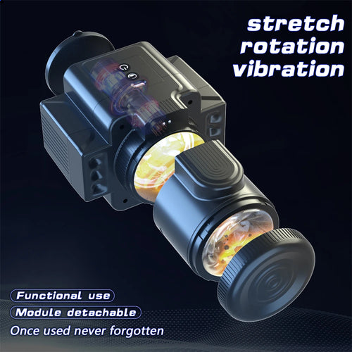 Venusfun Camera Style Split Electric Male Masturbator with Telescopic and Rotating Vibration