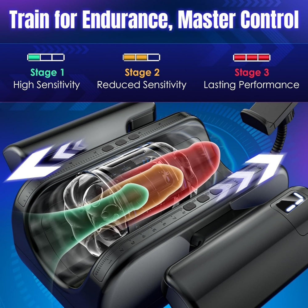 Venusfun D12 B Electric Automatic Male Masturbator Dual Handheld Multi Frequency Thrusting Sex Toy