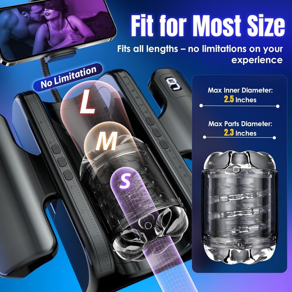 Venusfun D12 B Electric Automatic Male Masturbator Dual Handheld Multi Frequency Thrusting Sex Toy