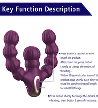Venusfun Dual Ended Anal Beads Vibrating Thrusting G-Spot Massager For Female
