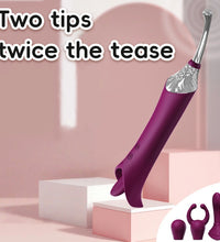 Venusfun Lively Touch Dual Head G Spot and Clitoral Vibrator with 12 Tongue Licking Modes for Women