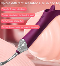 Venusfun Lively Touch Dual Head G Spot and Clitoral Vibrator with 12 Tongue Licking Modes for Women