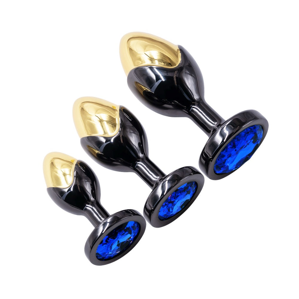 Venusfun 3PCS Metal Anal Plug Dual-color Butt Plug For BDSM Play