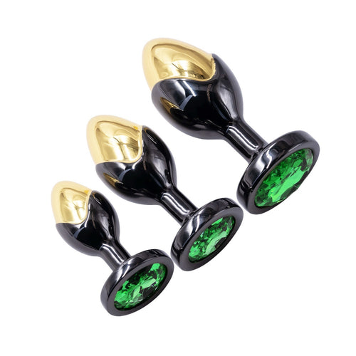 Venusfun 3PCS Metal Anal Plug Dual-color Butt Plug For BDSM Play