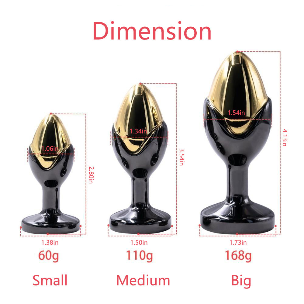 Venusfun 3PCS Metal Anal Plug Dual-color Butt Plug For BDSM Play