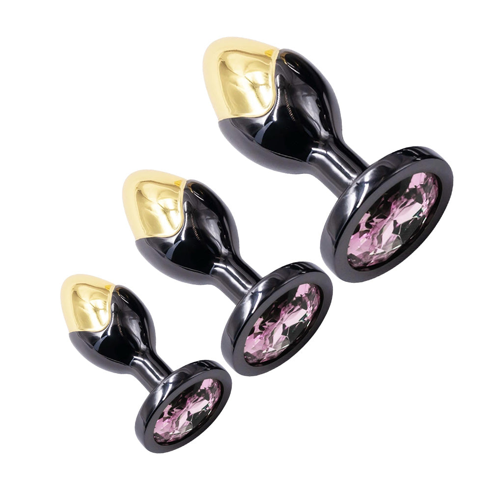 Venusfun 3PCS Metal Anal Plug Dual-color Butt Plug For BDSM Play
