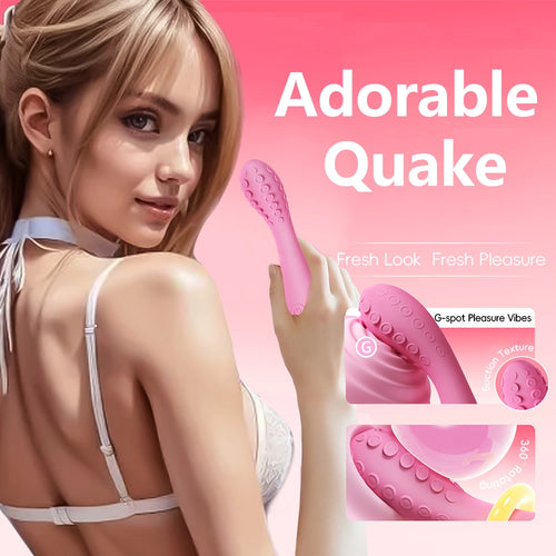 Venusfun Octopus Suction Cup G-Spot Vibrator Mini AV Wand Silicone Clitoral Massager