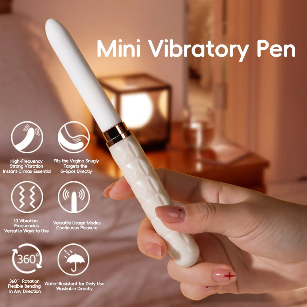 Venusfun Pen Style G Spot Vibrator Portable Discreet AV Wand with Powerful Pulses for Women