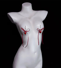 Venusfun Red Bowknot Heart Nipple Toy for Women Metal Breast Stimulator for BDSM