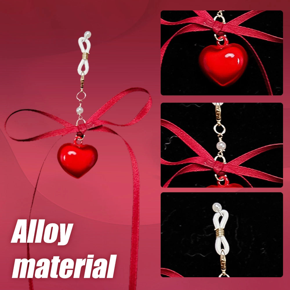 Venusfun Red Bowknot Heart Nipple Toy for Women Metal Breast Stimulator for BDSM