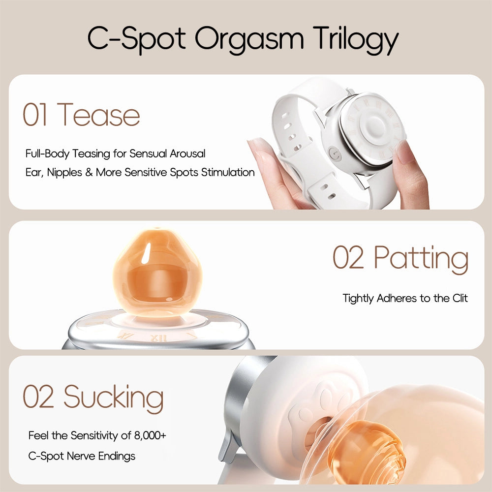 Venusfun Time Kiss Watch Style Dual Action Clitoral Sucker Vibrator Discreet Wearable