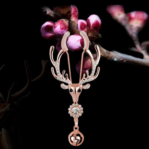 Venusfun Adjustable Metal Deer Head Nipple Clamps Elegant Rhinestone Breast Clips for Sensual Couples Play