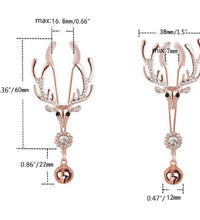 Venusfun Adjustable Metal Deer Head Nipple Clamps Elegant Rhinestone Breast Clips for Sensual Couples Play