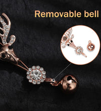 Venusfun Adjustable Metal Deer Head Nipple Clamps Elegant Rhinestone Breast Clips for Sensual Couples Play