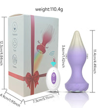 Venusfun Remote Control Rotating Silicone Anal Plug for Adults 10 Vibration Modes with Light Effects
