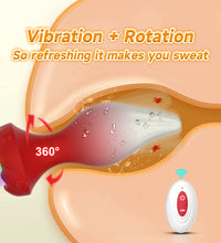 Venusfun Remote Control Rotating Silicone Anal Plug for Adults 10 Vibration Modes with Light Effects