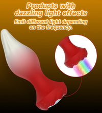 Venusfun Remote Control Rotating Silicone Anal Plug for Adults 10 Vibration Modes with Light Effects