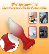 Venusfun Remote Control Rotating Silicone Anal Plug for Adults 10 Vibration Modes with Light Effects