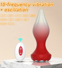 Venusfun Remote Control Rotating Silicone Anal Plug for Adults 10 Vibration Modes with Light Effects