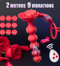 Venusfun 3 in 1 Dual Motor Cock Ring Anal Plug Vibrator for Couples