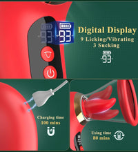 Venusfun App Controlled Licking and Sucking Vibrator LCD Display for G Spot and Clitoral Play