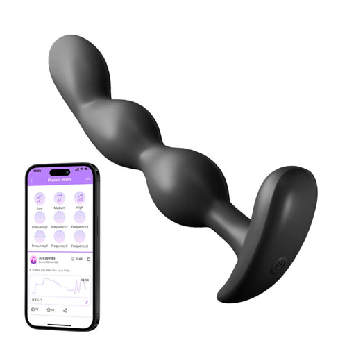 Venusfun App Controlled Thrusting Vibrating Anal Beads for Couples Soft Silicone 9 Modes