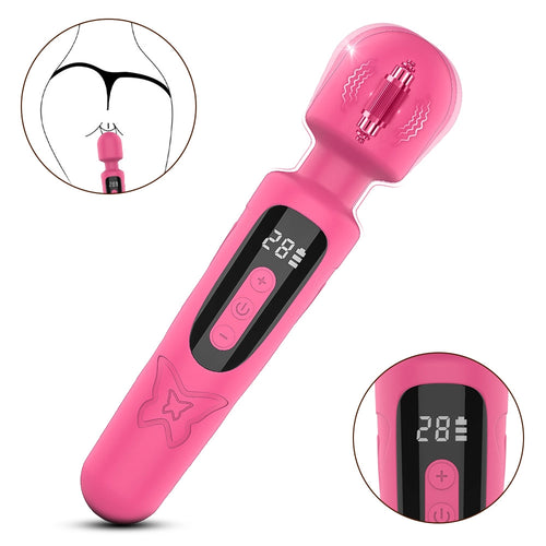 Venusfun Butterfly LCD Rechargeable Silicone Intimate Toy Dual Head for G Spot Clitoral Orgasm