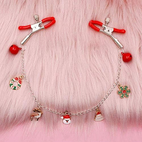 Venusfun Christmas Heart Bell Nipple Clips Adjustable Non Piercing Breast Toy for Women