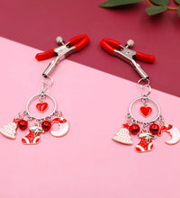 Venusfun Christmas Heart Bell Nipple Clips Adjustable Non Piercing Breast Toy for Women