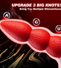 Venusfun Christmas Strawberry Anal Plug Silicone Fantasy Cute 3 Beads Sex Toys for