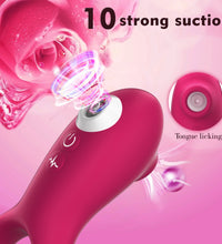 Venusfun Sucking Vibrating Clit & Nipple Clamps Dual-ended Tongue Licking Vibrator