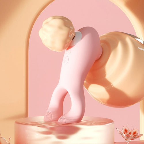 Venusfun Sucking Vibrating Clit & Nipple Clamps Dual-ended Tongue Licking Vibrator