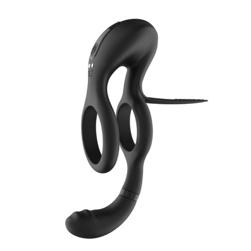 Venusfun Silicone Cock Ring with Dual Motor Vibrations for Men Delay Stamina Enhancement