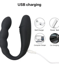 Venusfun Dual-Ended Vibrator with Dildo and Anal Beads 10 Vibration Modes