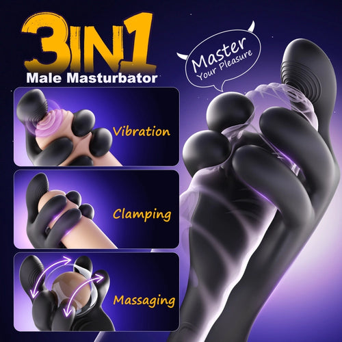 Venusfun Dragon Claw Hands-Free Male Masturbator 3in1 Vibrating Clamping Silicone Stamina Trainer
