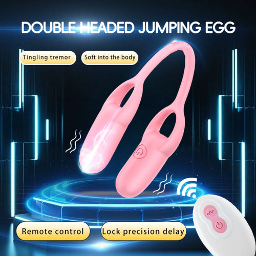 Venusfun Dual Head Egg Vibrator for Women Wireless Silicone G Spot Stimulator with Cock Ring