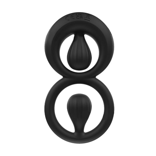 Venusfun Dual Rings Vibrating Silicone Cock Ring Fits For All Sizes