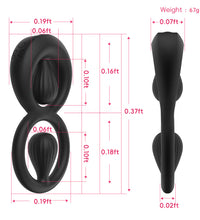 Venusfun Dual Rings Vibrating Silicone Cock Ring Fits For All Sizes