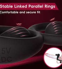 Venusfun Dual Rings Vibrating Silicone Cock Ring Fits For All Sizes