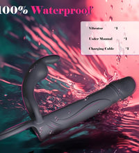 Venusfun Vibrating Anal Dildo with Strap On Dual Stimulation and G Spot Cock Ring for Couples