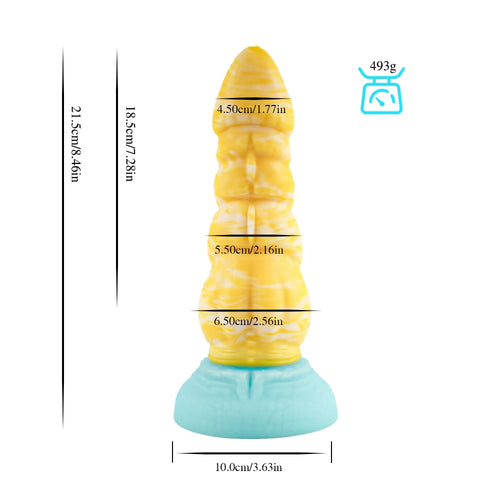 Venusfun Glow Alien Butt Plug with Suction Base Dual Function Anal Dildo for SM Play