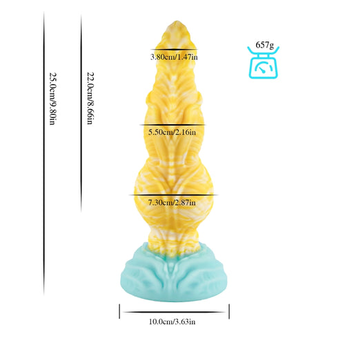 Venusfun Glow Alien Butt Plug with Suction Base Dual Function Anal Dildo for SM Play