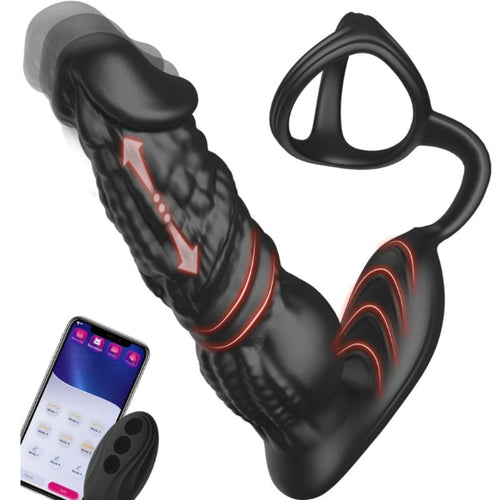 Venusfun App Controlled Fast Thrust Prostate Vibrator with Remote and Cock Ring for Men