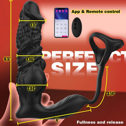 Venusfun App Controlled Fast Thrust Prostate Vibrator with Remote and Cock Ring for Men