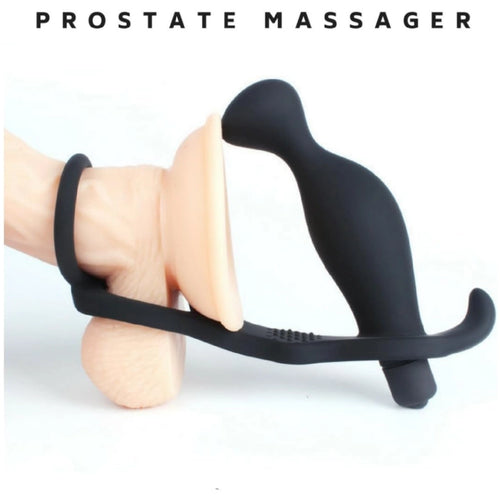 Venusfun Gay Male Insertable Vibrating Anal Plug Prostate Massager with Silicone Cock