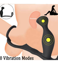Venusfun Gay Male Insertable Vibrating Anal Plug Prostate Massager with Silicone Cock