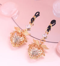 Venusfun Heart Bell Nipple Clamps for Women Light Up Metal Design for Sensory SM Play