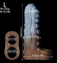 Venusfun Hollow Octopus Penis Sleeve Silicone Masturbator with 3cm Extension Ring