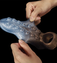 Venusfun Hollow Octopus Penis Sleeve Silicone Masturbator with 3cm Extension Ring